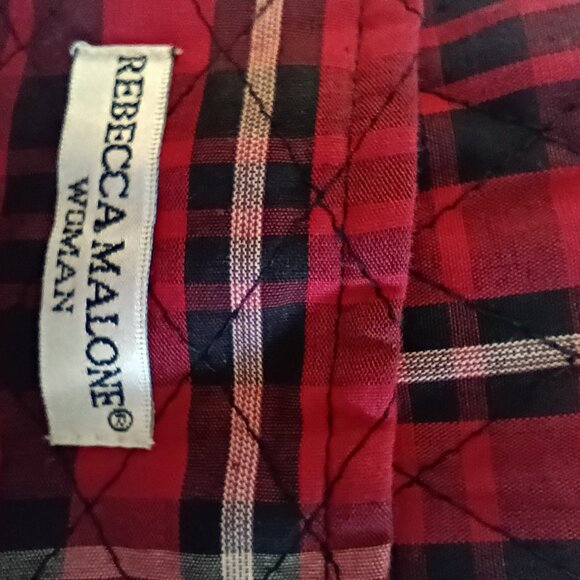 REBECCA MALONE Women's Warm Winter Quilted Plaid Vest 3X Cotton Polyester - Picture 4 of 5